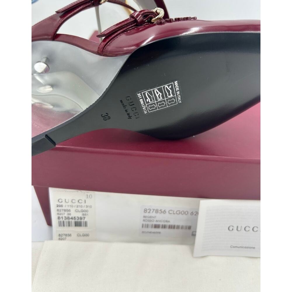 Women's Gucci calf skin Rosso wedge mules size 38 made in Italy - Picture 11 of 14